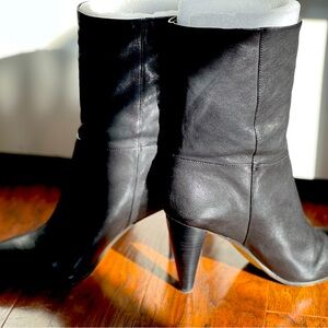 Vince Camuto Ezabelle Black Leather Midi Boots SIZE 7.5